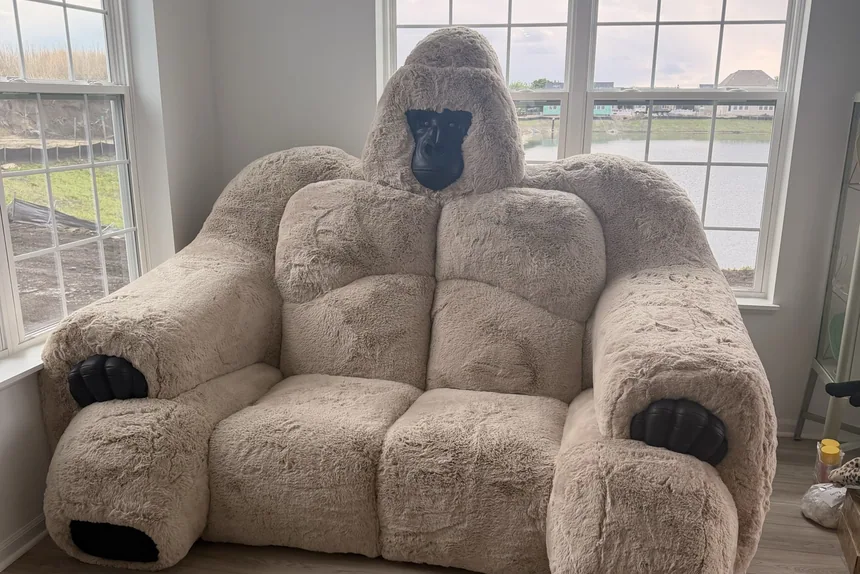 Gorilla shaped novelty sofa indoors by ONIT Junk Removal
